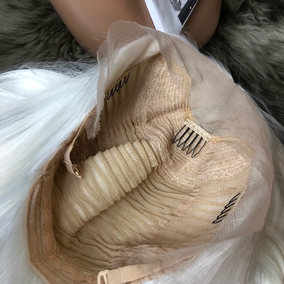 ?  KAT 26” WHITE  BLONDE STRAIGHT LACE FRONT NEW main image 8